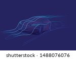 digital car speed line art... | Shutterstock .eps vector #1488076076