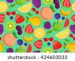 vegetables and fruits. seamless ... | Shutterstock .eps vector #424603033