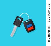 car key and alarm system chain. ... | Shutterstock . vector #1384004873