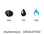 Coal Oil Gas Symbol Icon Set....