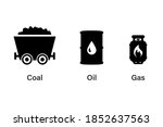 Coal Oil Gas Silhouette Icon...