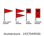 Hurricane Warning Flag Icon Set....