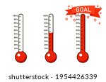 goal thermometer icon set.... | Shutterstock .eps vector #1954426339