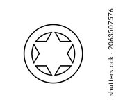 6 Point Star Badge Outline Icon....