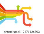 Diverging arrows template. Clipart image