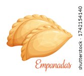 empanadas or fried pie vector... | Shutterstock .eps vector #1742154140