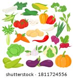 vector vegetables icons set in... | Shutterstock .eps vector #1811724556