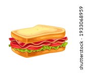 blt sandwich with bacon ... | Shutterstock .eps vector #1933068959