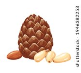 pine nuts with leafs.... | Shutterstock .eps vector #1946382253
