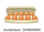egg box with ten brown chicken... | Shutterstock .eps vector #2048839883
