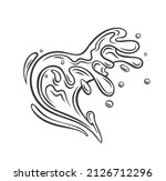 ocean wave outline. drawn... | Shutterstock .eps vector #2126712296