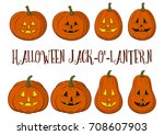 holiday halloween symbols ... | Shutterstock . vector #708607903