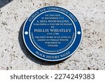 Small photo of London, UK - March 2nd 2023: A blue plaque on Aldgate High Street in London, UK, dedicated to famous African American female writer Phillis Wheatley.