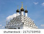 dome of orthodox old believer Church of St Nicholas in Posad in Old Kolomna city on sunny summer day