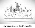 linear new york city skyline...