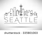 Linear Seattle City Silhouette...