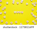 word love on yellow background... | Shutterstock . vector #1173811699