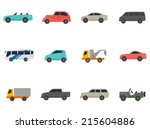 cars icon series in flat colors ... | Shutterstock .eps vector #215604886