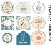 set of vintage knitting labels  ... | Shutterstock .eps vector #204819850