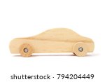 Wooden Toy Car Isolated On A...