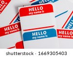 Hello my name is name badge paper aticker