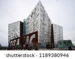 Small photo of Belfast, Northern Ireland -November 18, 2017: Titanic Belfast is a visitor center in Belfast, that tells the story of the ill-fated Titanic, which hit an iceberg and sank during her maiden voyage.