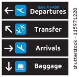airport signs | Shutterstock .eps vector #115971220