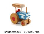 Old Wooden Tractor Toy