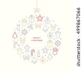 christmas ball thin line icons | Shutterstock .eps vector #499867066