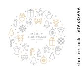 christmas icons elements circle ... | Shutterstock .eps vector #509533696