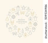 christmas icons elements circle ... | Shutterstock .eps vector #509534986