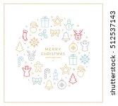colorful christmas icons... | Shutterstock .eps vector #512537143
