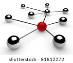 3d  red  chrome  ball  network  ... | Shutterstock . vector #81812272