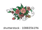 zentangle style hand drawn... | Shutterstock .eps vector #1088356196