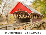 Red Wooden Covered Bridge In...