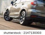Small photo of CHONBURI, THAILAND - APRIL 18, 2022; Front wheel with Continental ContiMaxContact MC5 tire on Subaru car. Continental is one of the famous tyre manufacturer in the world.