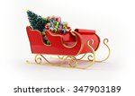 santa's sleigh full of presents ... | Shutterstock . vector #347903189