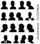 set of silhouettes of heads 5... | Shutterstock .eps vector #111229820