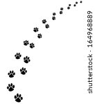 Black  Footprints Of Dogs  Turn ...