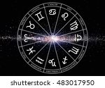 signs of the zodiac on galaxy... | Shutterstock . vector #483017950