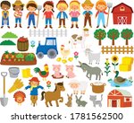 farm life clipart set. big... | Shutterstock .eps vector #1781562500