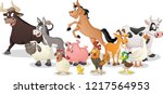 group of farm cartoon animals.... | Shutterstock .eps vector #1217564953