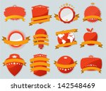 red design elements. set of... | Shutterstock .eps vector #142548469