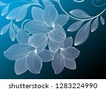 abstract  hand drawn floral... | Shutterstock .eps vector #1283224990