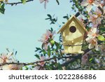 Little Birdhouse In Spring Over ...