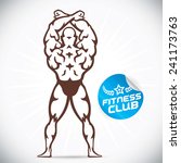 bodybuilder fitness model... | Shutterstock .eps vector #241173763