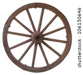 Isolated Vintage Carriage Wheel