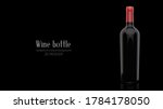 a bottle of wine made of dark... | Shutterstock . vector #1784178050