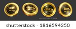 a set of gold round signs of... | Shutterstock . vector #1816594250