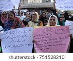 Small photo of KARACHI, PAKISTAN - NOV 08: Government teachers are holding protest demonstration against nonpayment of their salaries, on November 08, 2017 in Karachi.